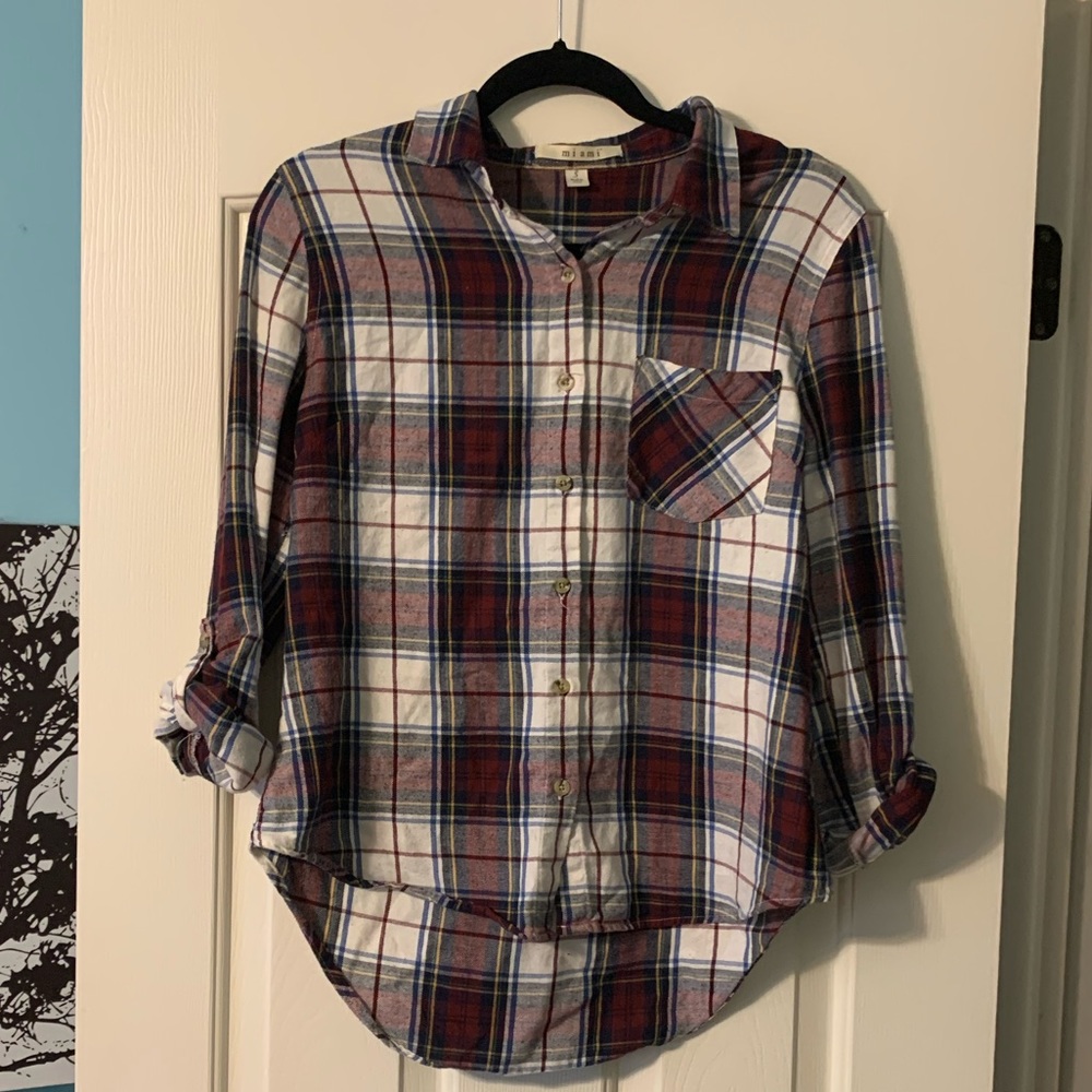plaid button up
